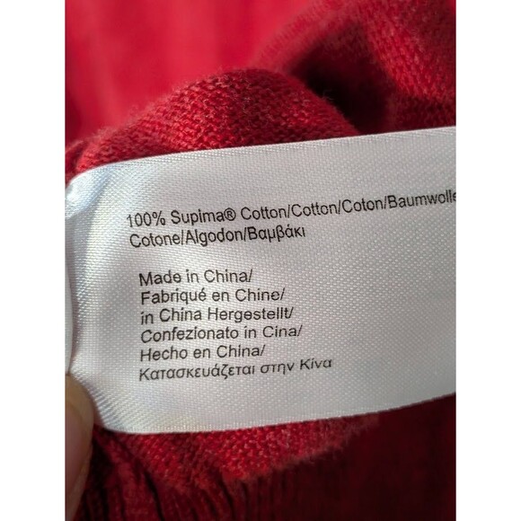 Brooks Brothers Mens Red V Neck Supima Cotton Sweater XL Long Sleeve christmas - Picture 3 of 5